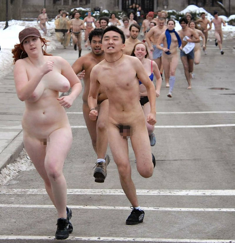 真冬 走る 寒中 全裸 マラソン エロ画像 【9】