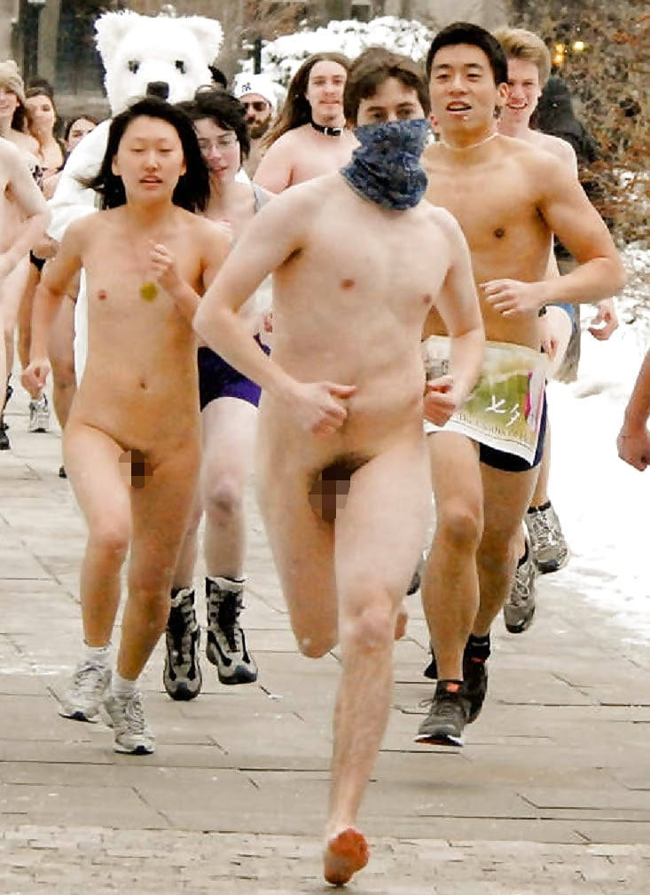 真冬 走る 寒中 全裸 マラソン エロ画像 【30】