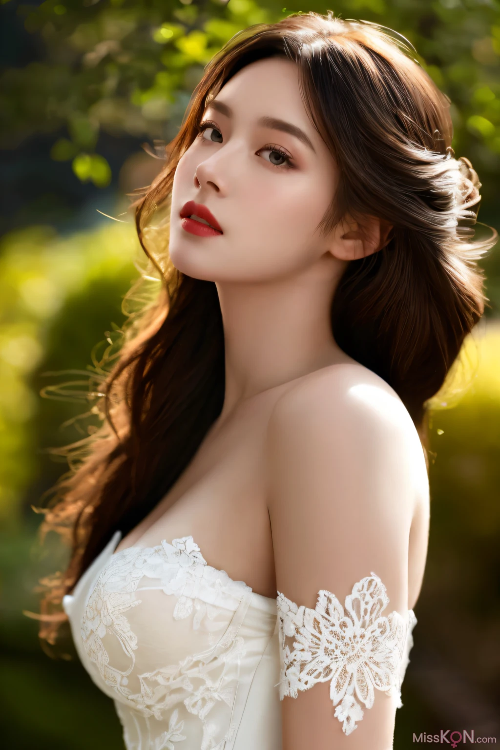 [AI Generated] 拟实画风 Vol.181 半露白裙 (110 photos)