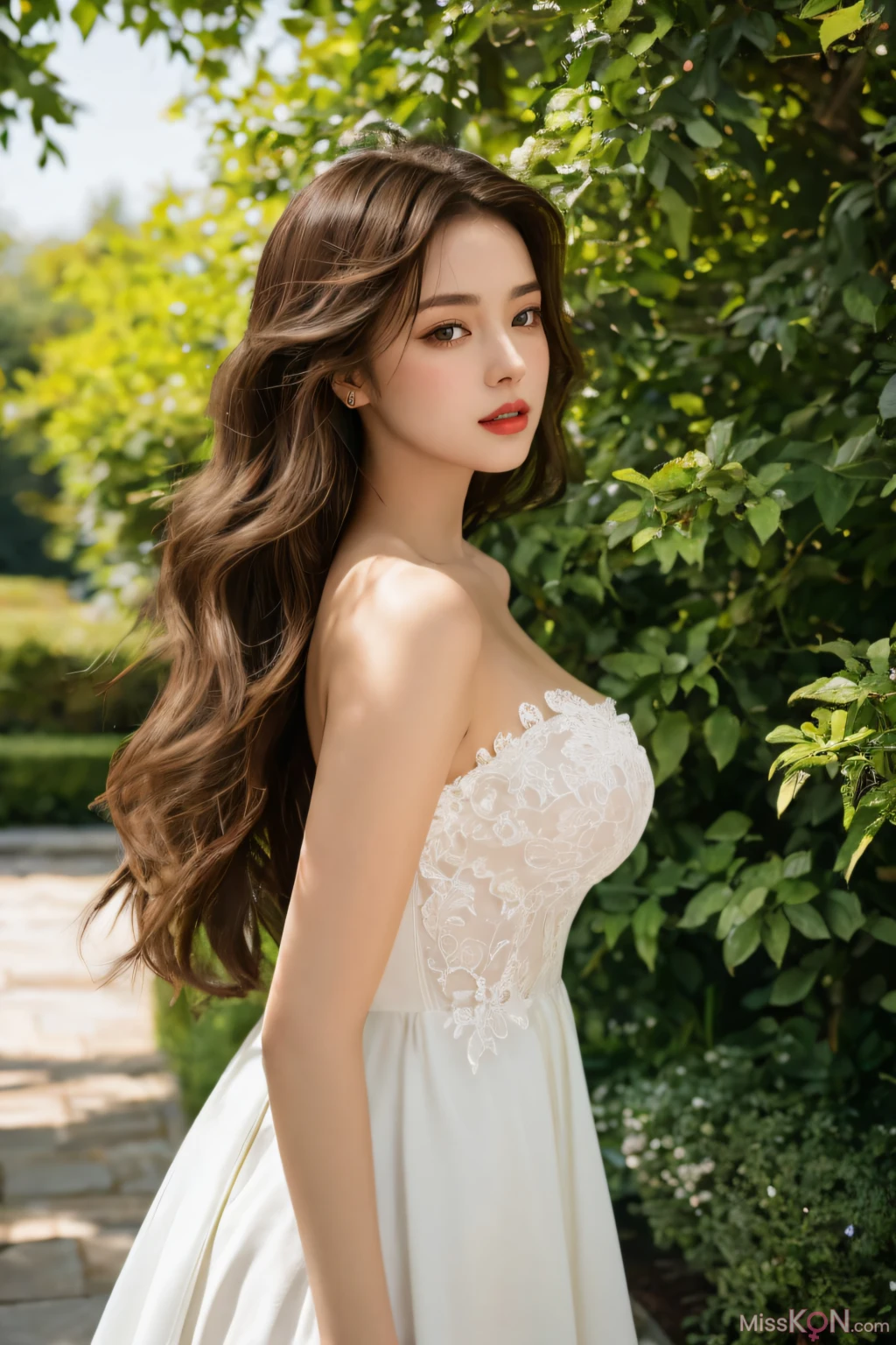 [AI Generated] 拟实画风 Vol.181 半露白裙 (110 photos)