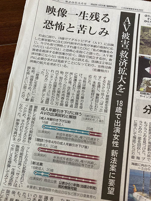 「拍AV是我一生夢魘！」為了拯救這樣的她、所以要製訂AV新法⋯