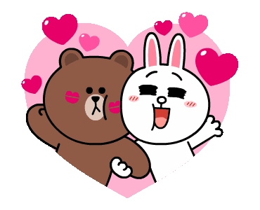 LINE Stickers Brown & Cony's Supercharged Love Free Download (Preview with GIF Animation)