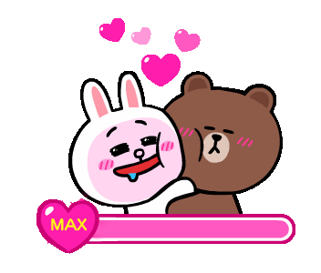 LINE Official Stickers - Brown & Cony's Eternal Love Example with GIF Animation