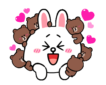 LINE Official Stickers - Brown & Cony's Eternal Love Example with GIF Animation