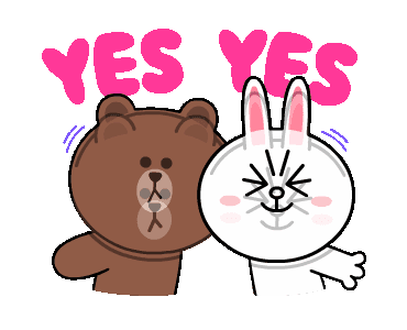 LINE Official Stickers - Brown & Cony Heart Melting Romance Example with GIF Animation